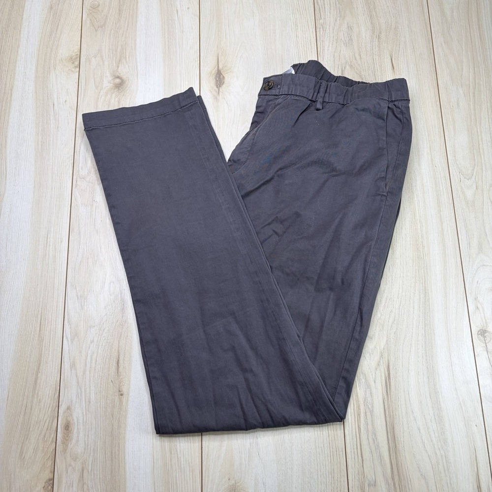 Bearbottom Mens Stretch Chino Gray Elastic Waist Straight Leg Pants XL 36x32